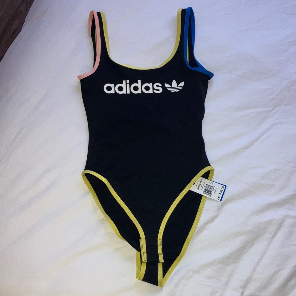Adidas Black Bodysuit with Multicolor Accents - Picture 7 of 9